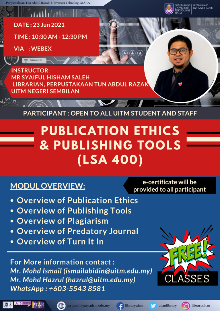 Publication Ethics & Publishing Tools (LSA 400)