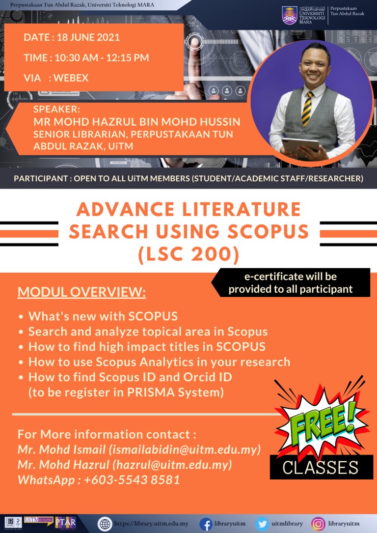 Advance Literature Search Using Scopus (LSC 200)